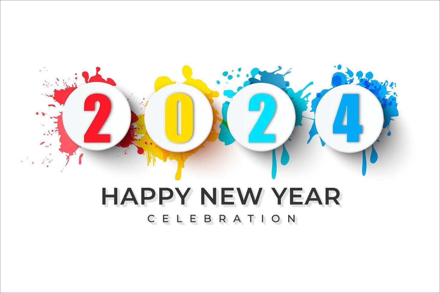 Happy New Year 2024. festive realistic decoration. Celebrate 2024 party vector