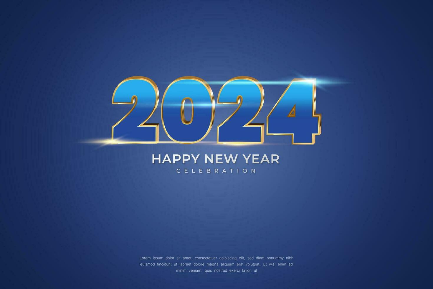 Happy New Year 2024. festive realistic decoration. Celebrate 2024 party vector