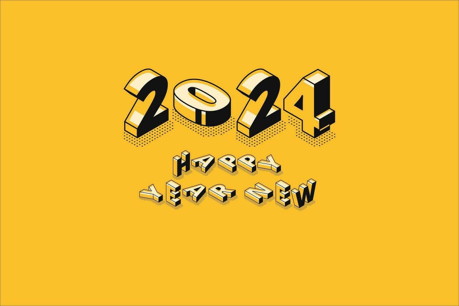 Happy New Year 2024. festive realistic decoration. Celebrate 2024 party vector