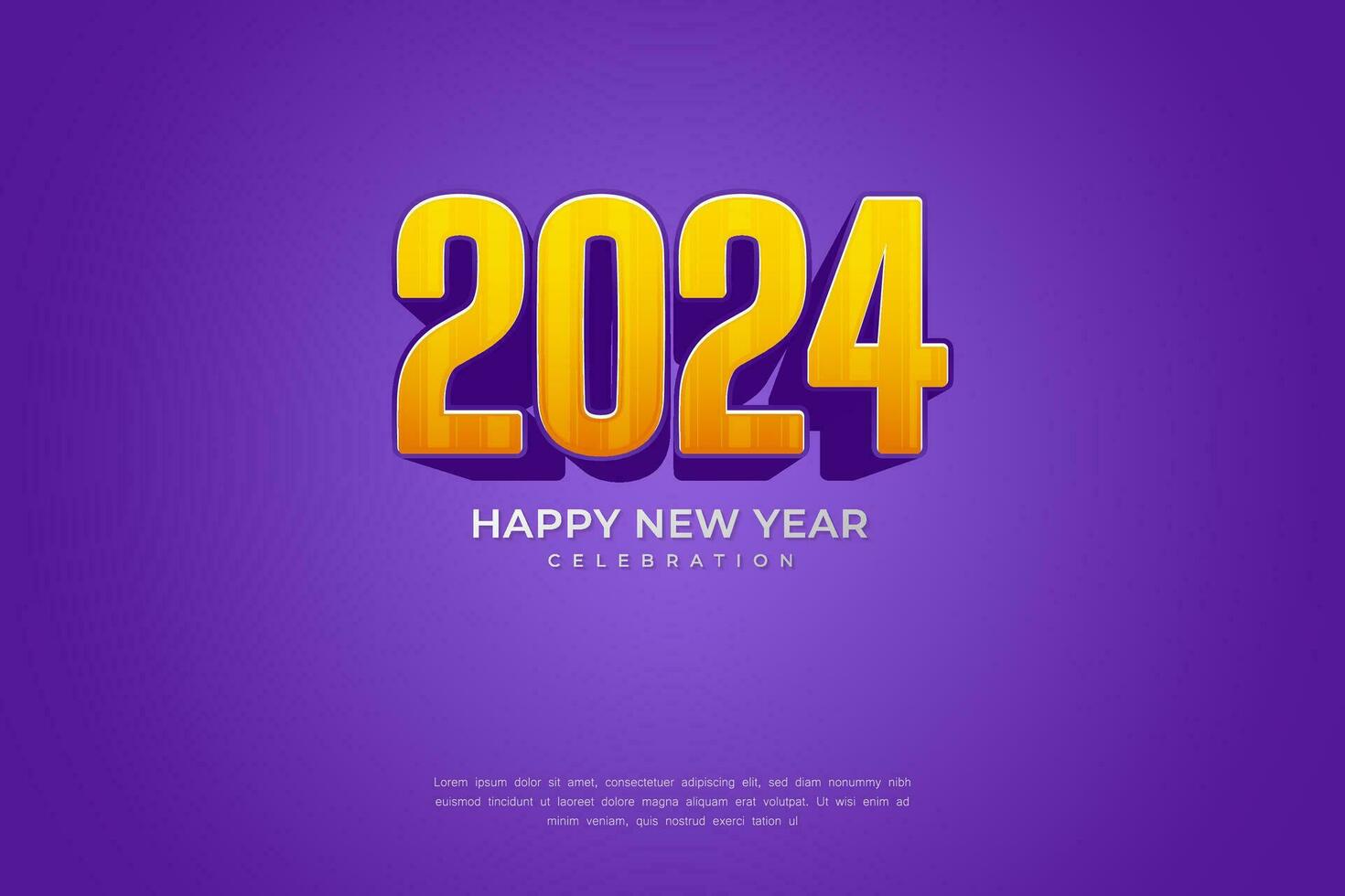 contento nuevo año 2024. festivo realista decoración. celebrar 2024 fiesta. vector