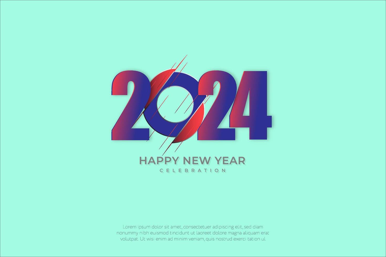 Happy New Year 2024. festive realistic decoration. Celebrate 2024 party vector