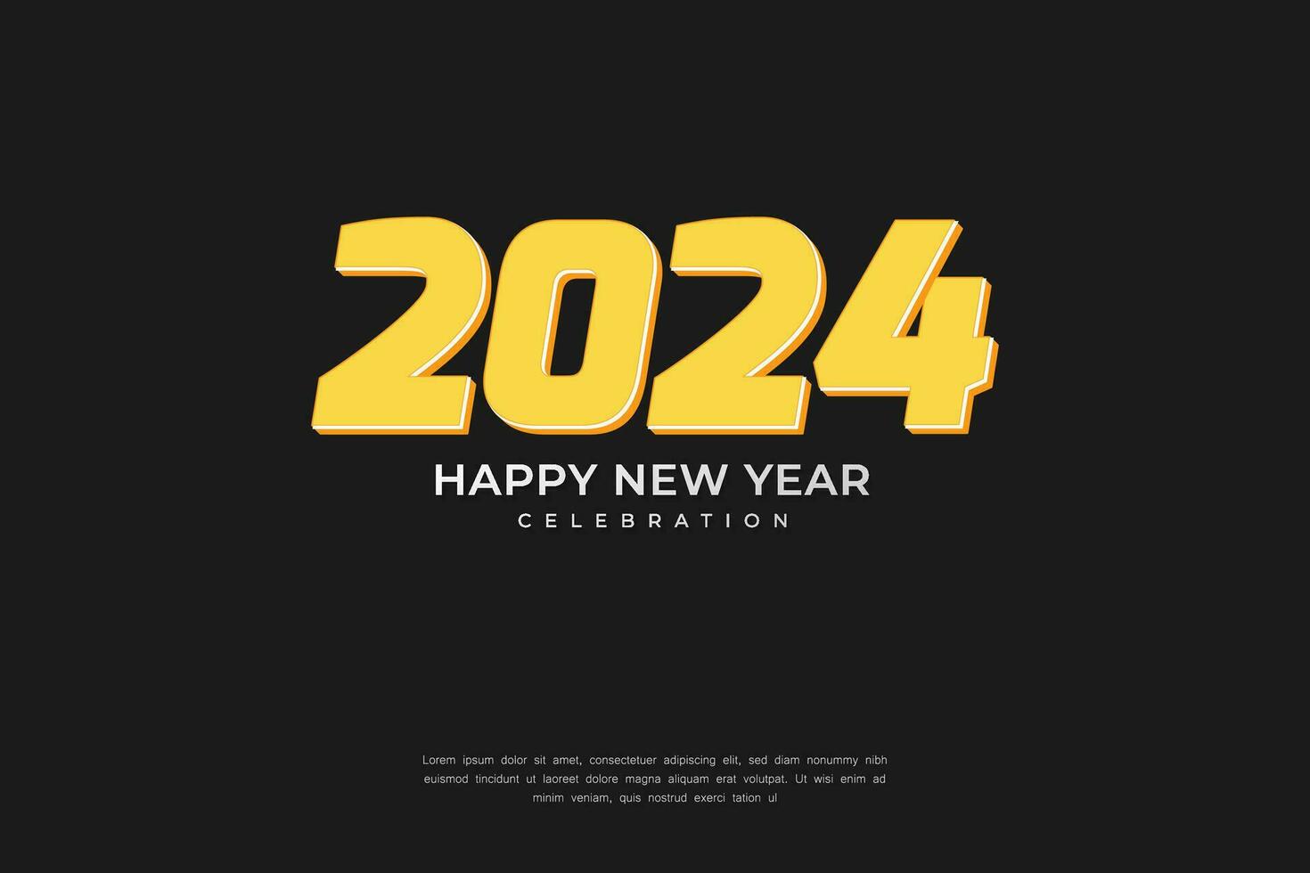 Happy New Year 2024. festive realistic decoration. Celebrate 2024 party vector