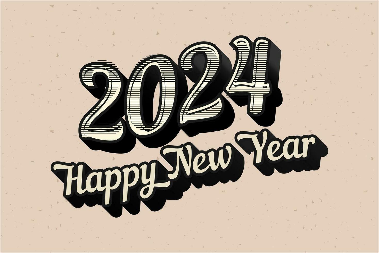 Happy New Year 2024. festive realistic decoration. Celebrate 2024 party vector