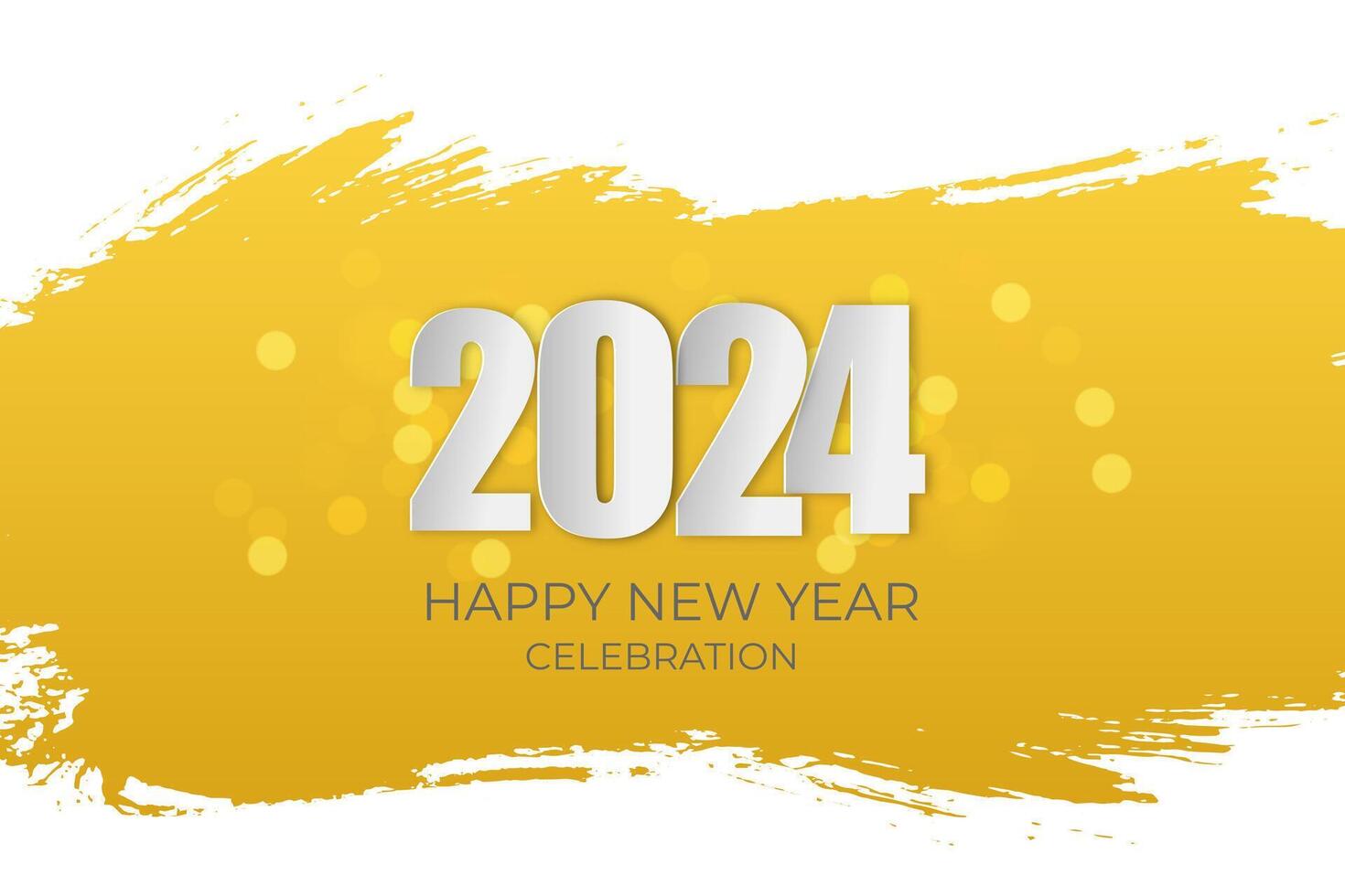 Happy New Year 2024. festive realistic decoration. Celebrate 2024 party vector