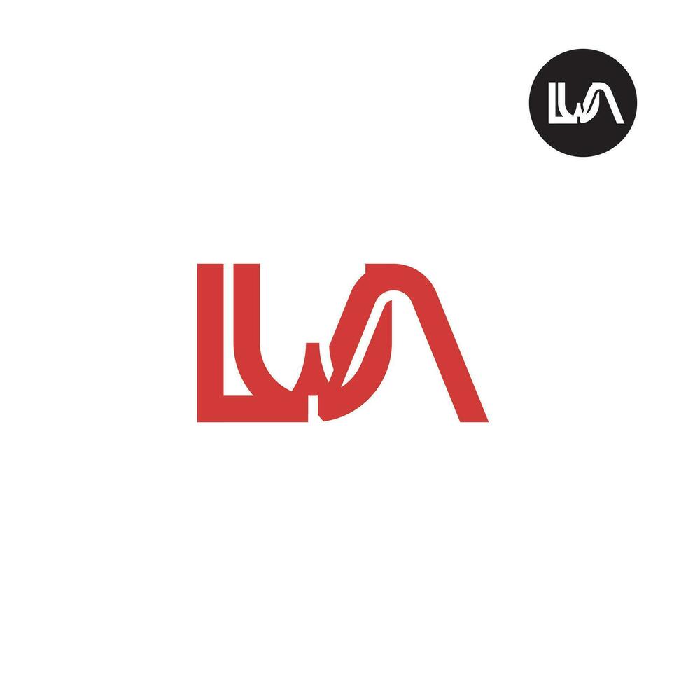 letra lwa monograma logo diseño vector