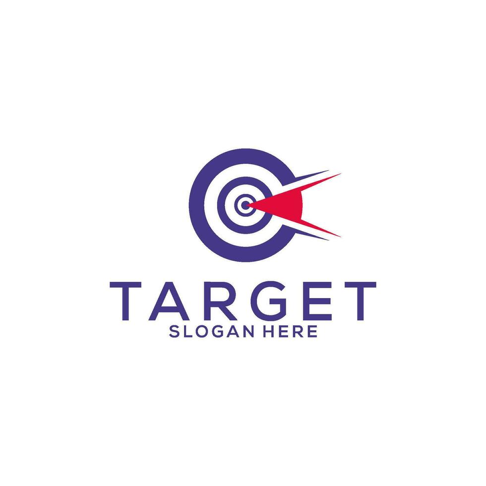 Target Logo design vector template, arrow on target logo icon