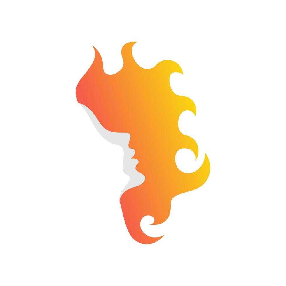 colorful human and fire icon logo design vector