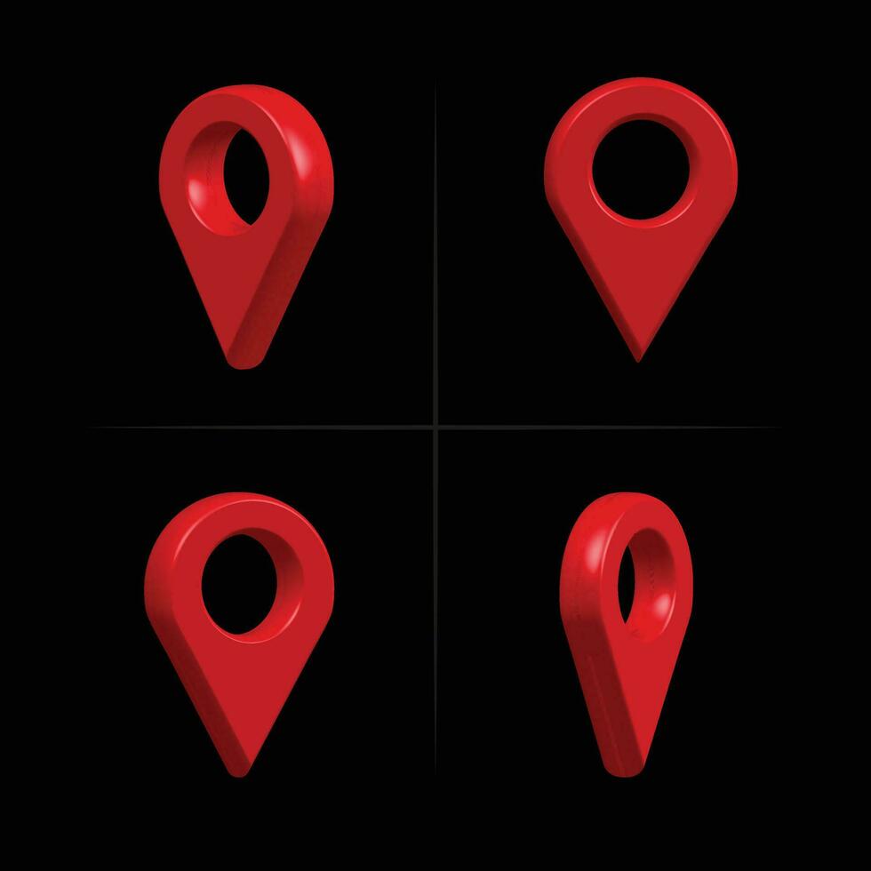3d realista ubicación mapa alfiler GPS puntero marcadores vector ilustración para el destino