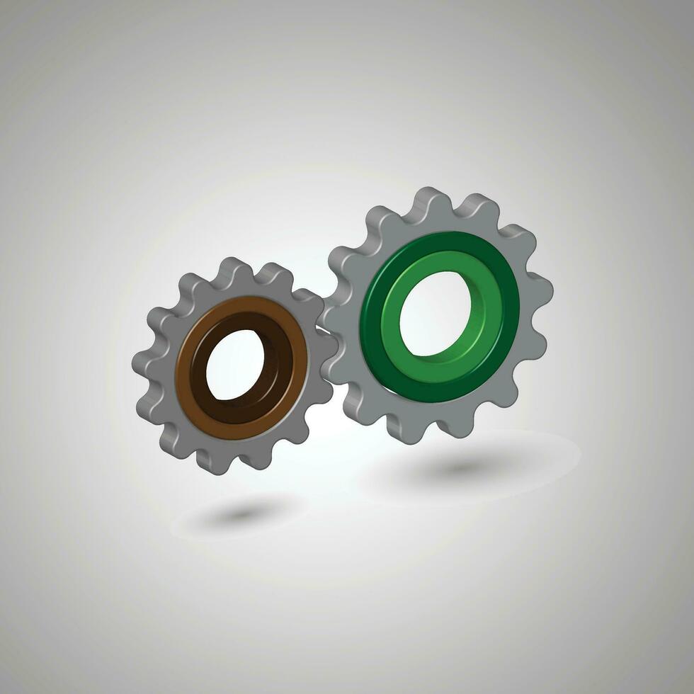 unique 3d setting icon, simple 3d vector gear concept