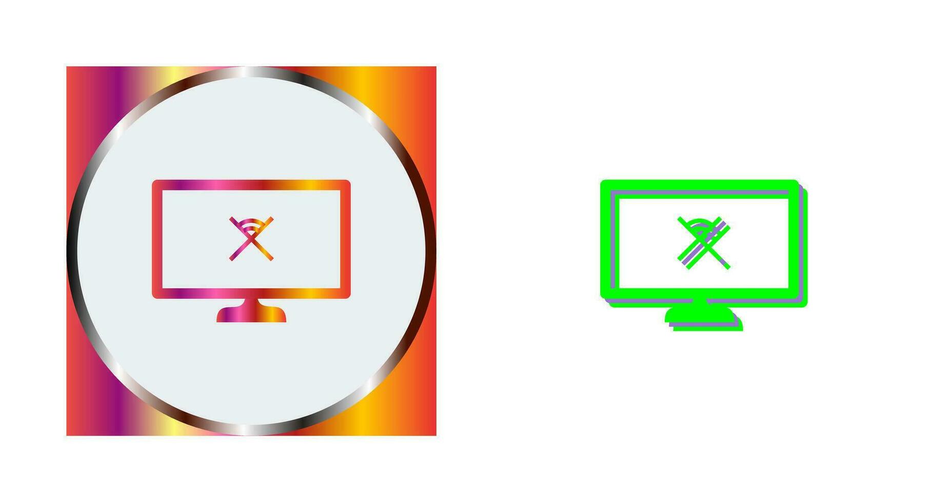 Unique Disconnected Network Vector Icon