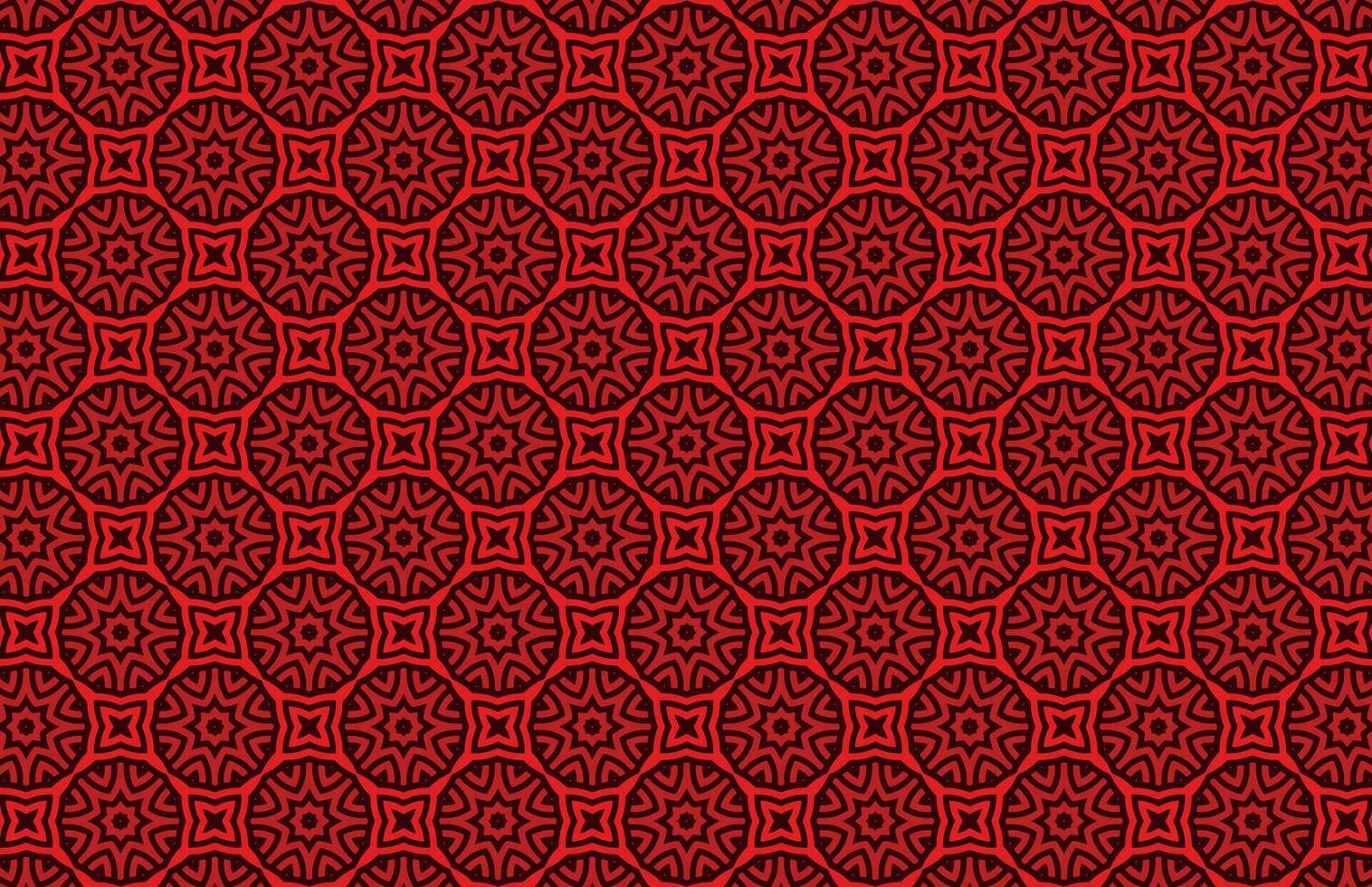 Red mandala fabric design pattern vector