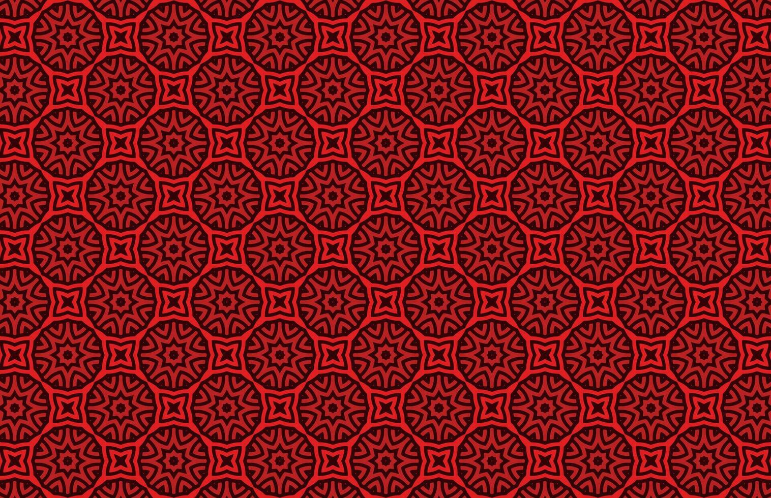 Red mandala fabric design pattern vector