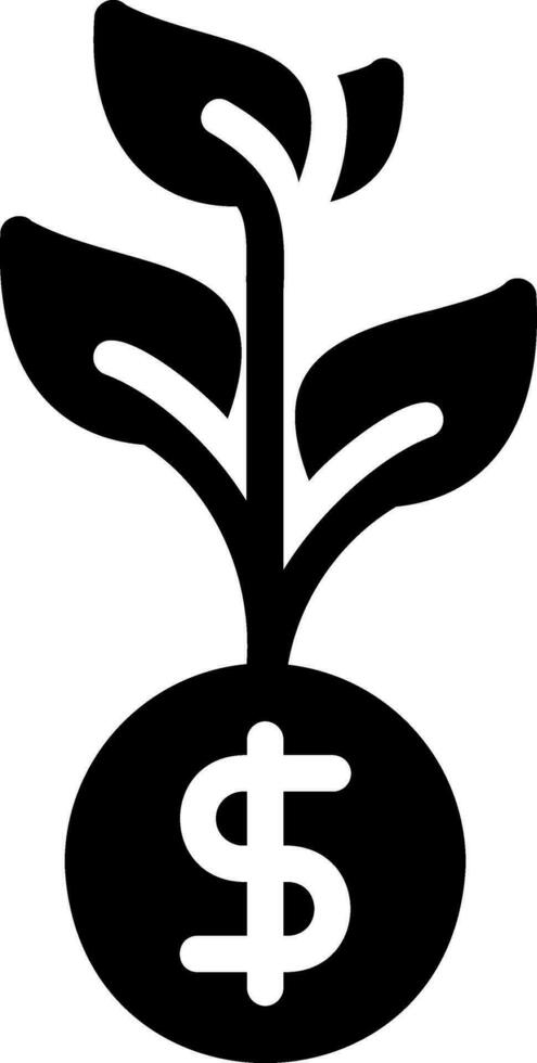 money growth glyph icon vector