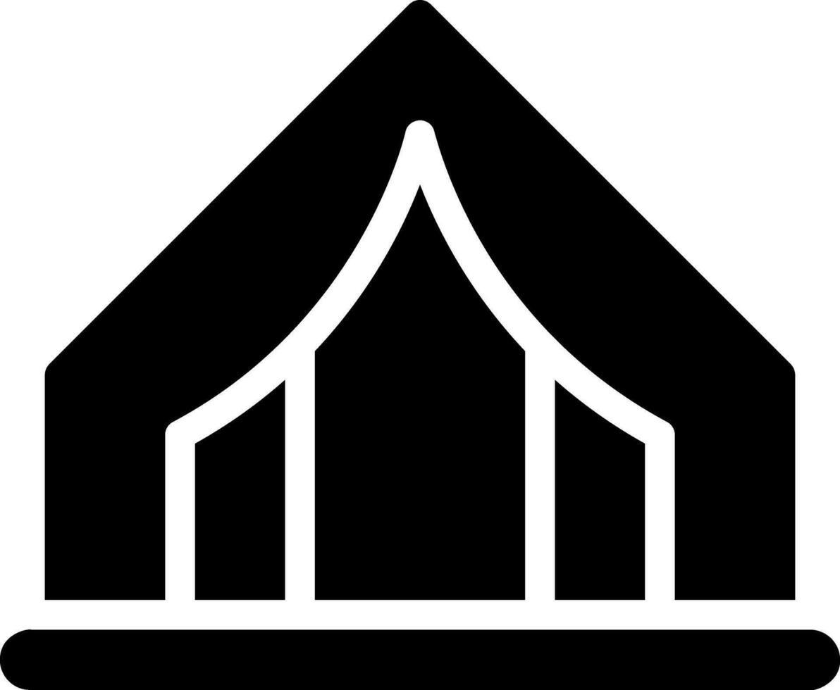 tent glyph icon vector