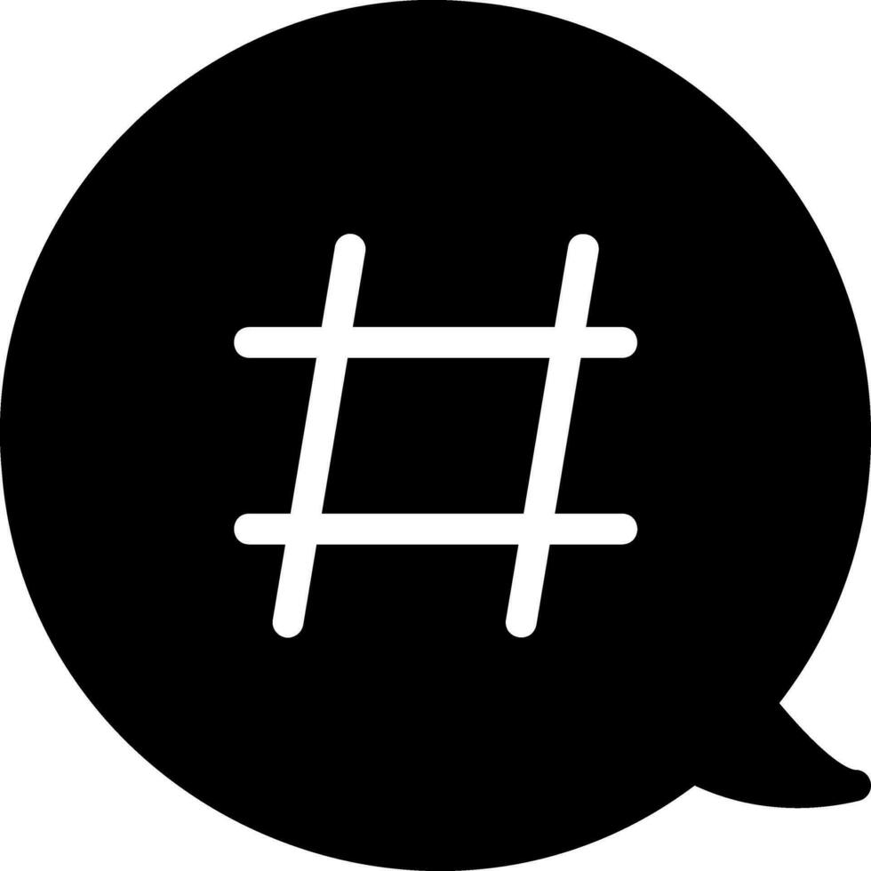 hashtag glyph icon vector