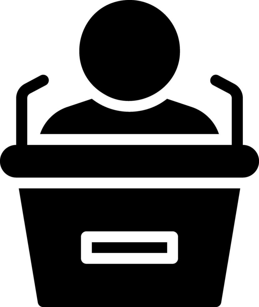 public speaking glyph icon vector