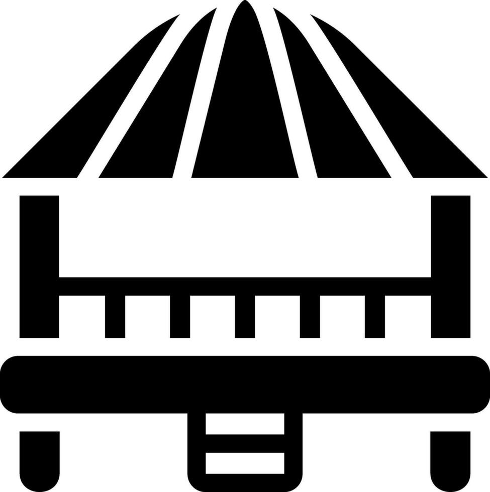 beach hut glyph icon vector