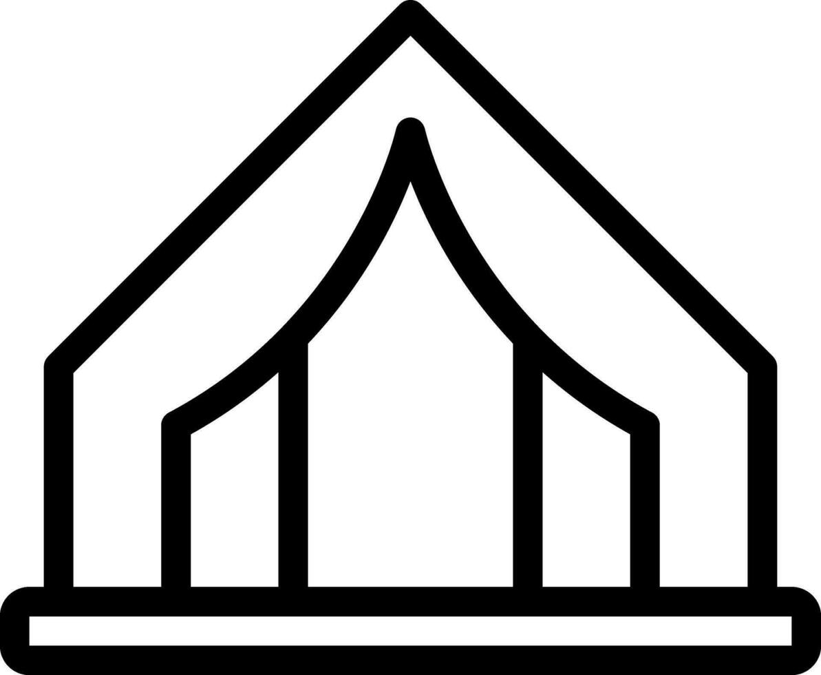 tent line icon vector