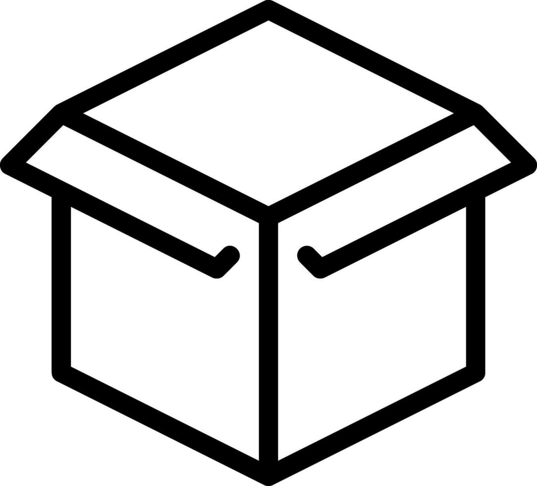 icono de línea de caja abierta vector