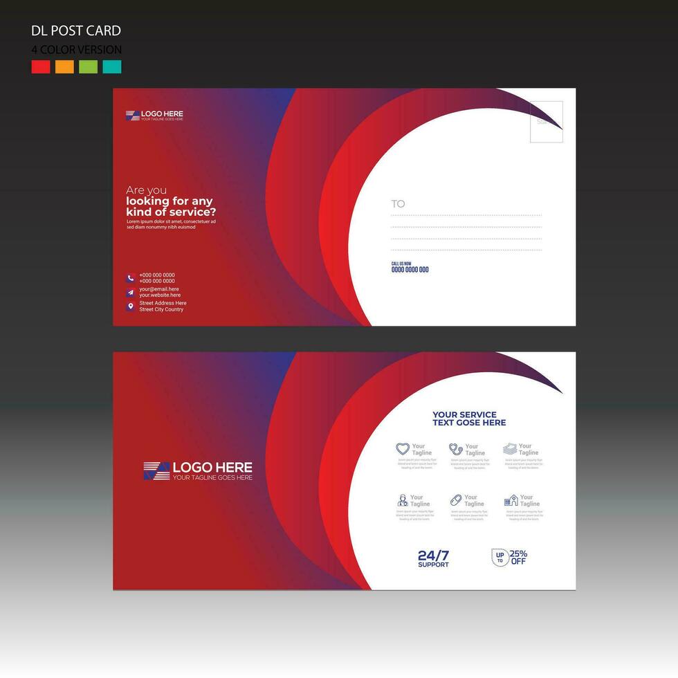 Postcard Design for invitation and any use vector