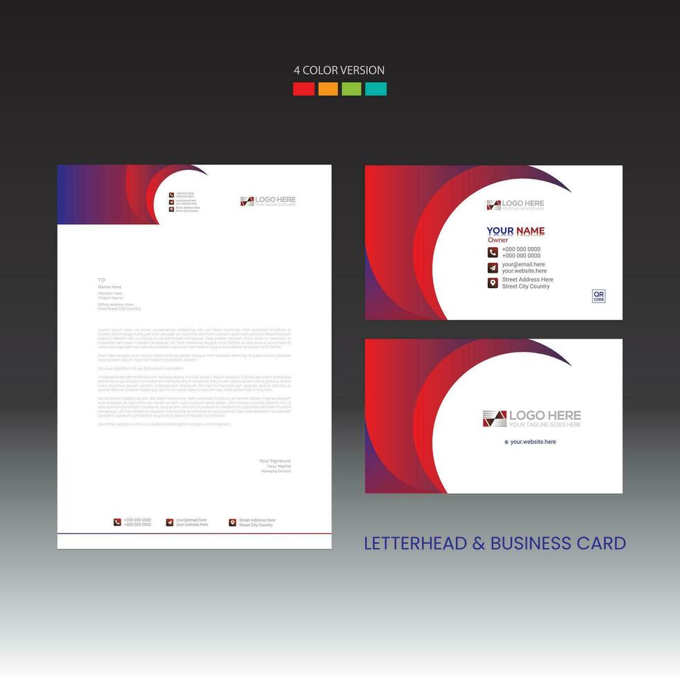 Letterhead and business card design 29869621 vector art at vecteezy