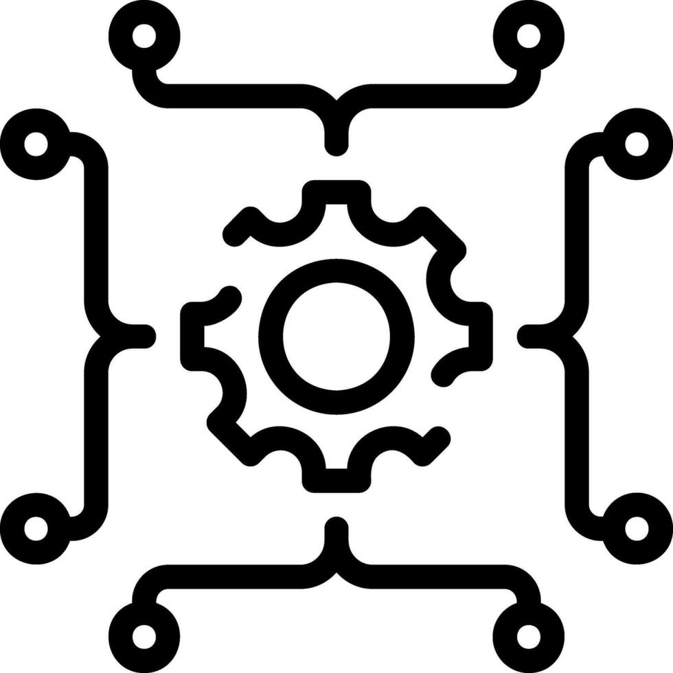 system integration line icon vector