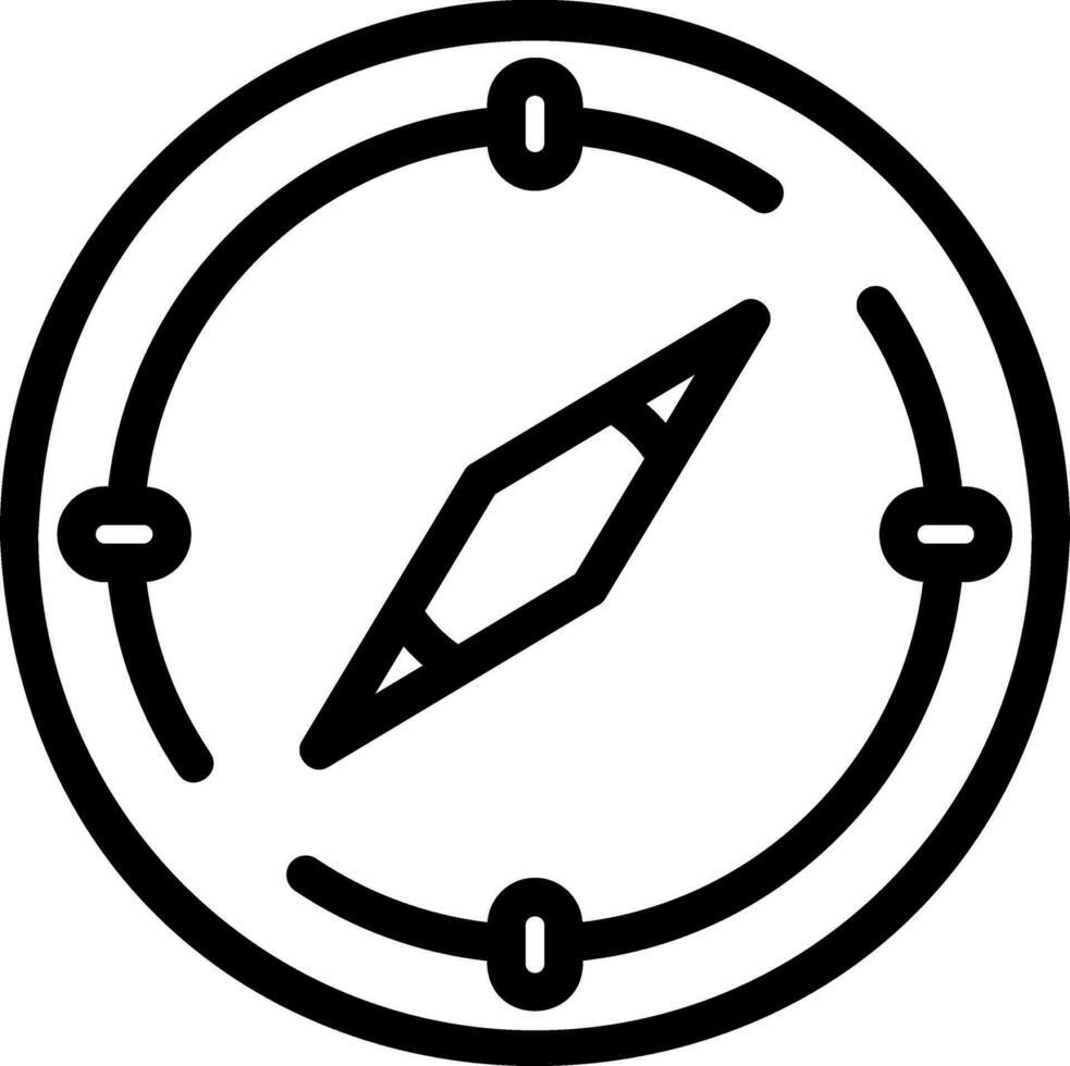 compass line icon vector