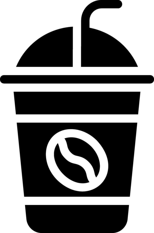 iced coffee glyph icon vector