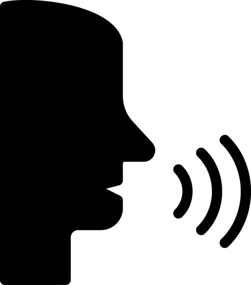 speaking glyph icon vector