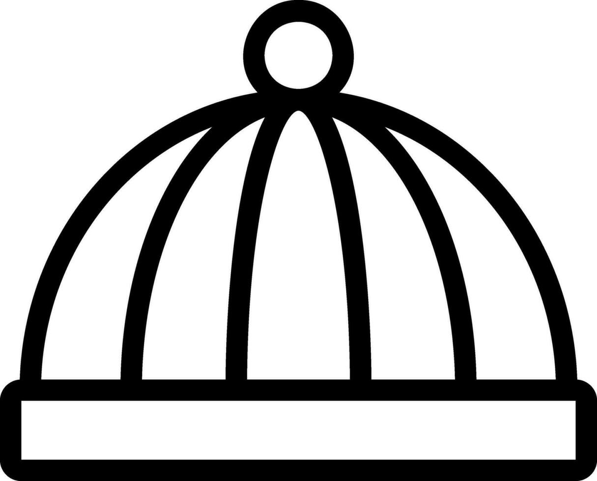 beanie line icon vector