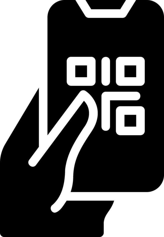qr code glyph icon vector