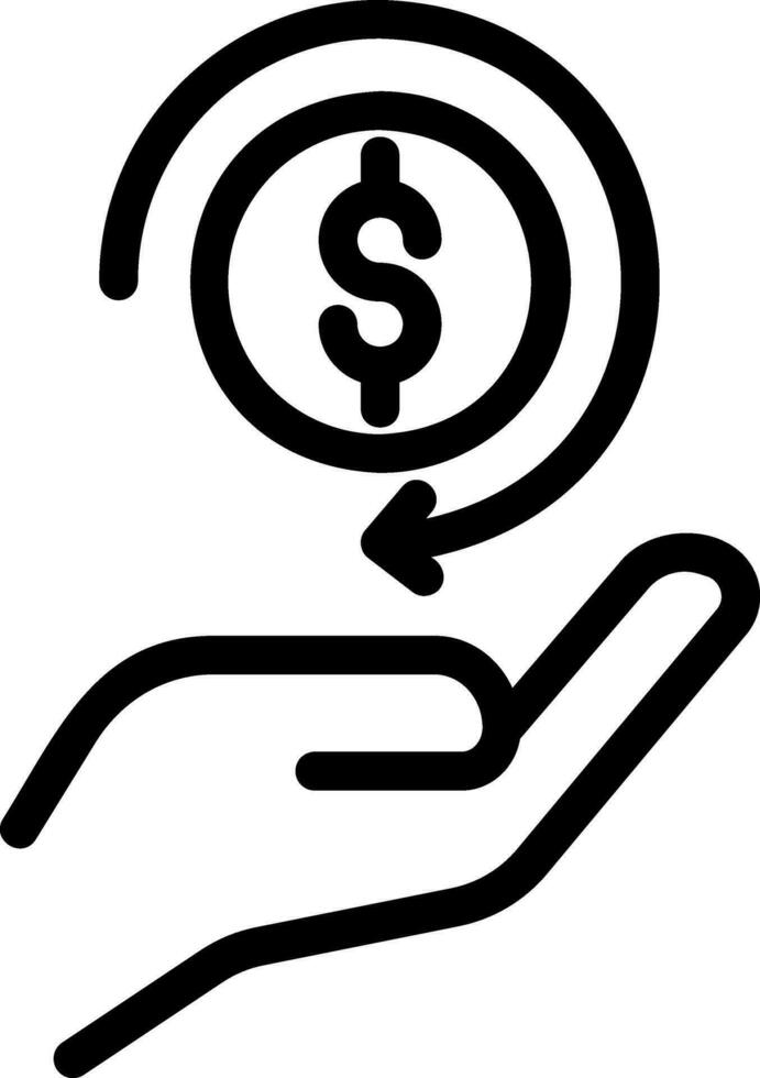refund line icon vector