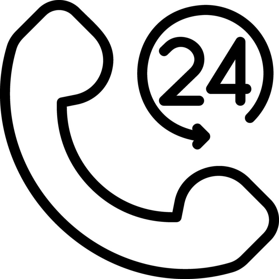 24 hours support line icon vector