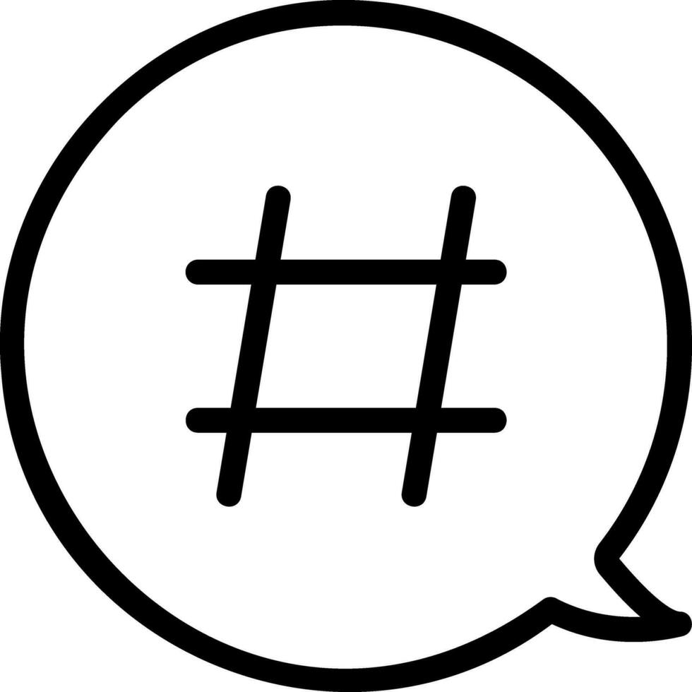 hashtag line icon vector