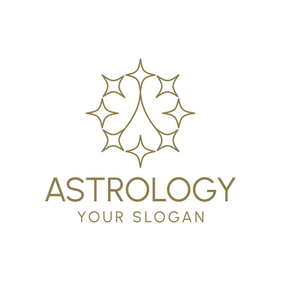 astrología logo diseño vector. astrología logo modelo vector