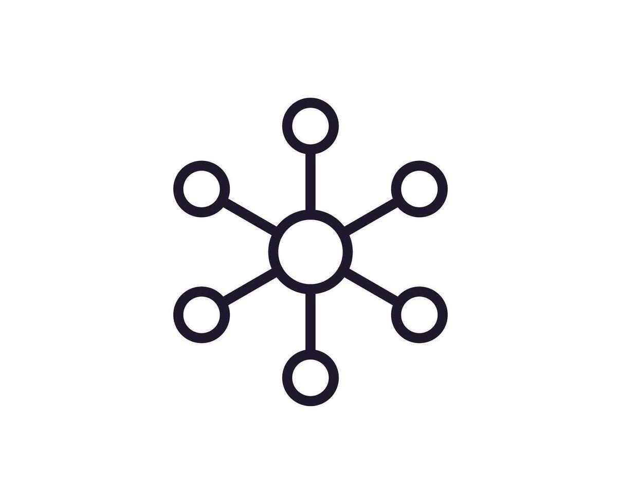 Atom line icon on white background vector