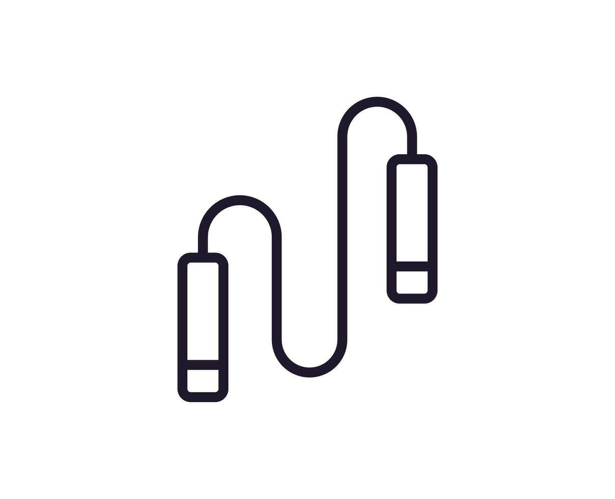 Sport, fitness and weight loss concept. Trendy sign drawn in line style. Perfect for web sites, apps, UI, adverts. Editable stroke. Vector line icon of jump rope