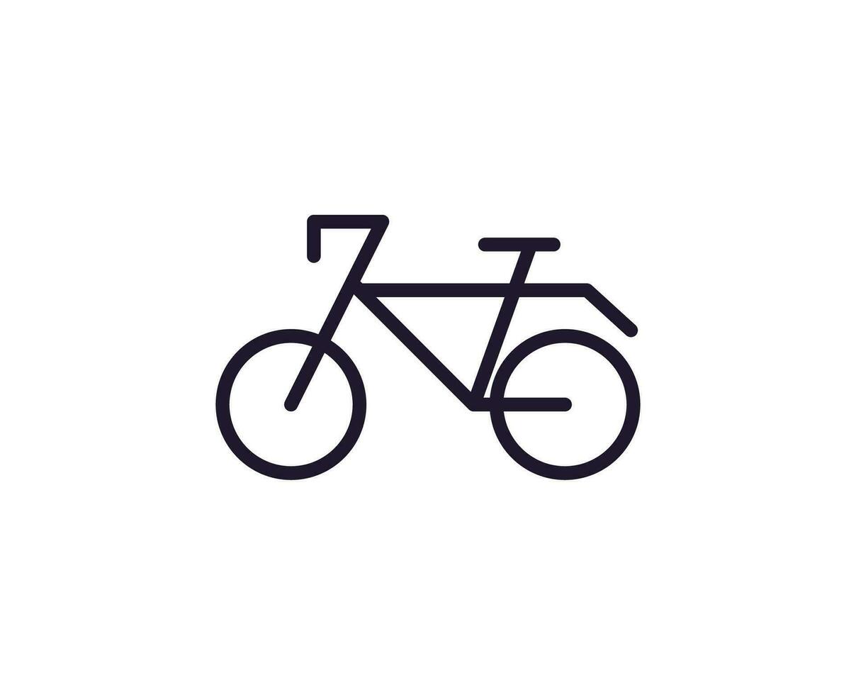 soltero línea icono de bicicleta en aislado blanco antecedentes. alto calidad editable carrera para móvil aplicaciones, web diseño, sitios web, en línea tiendas etc. vector