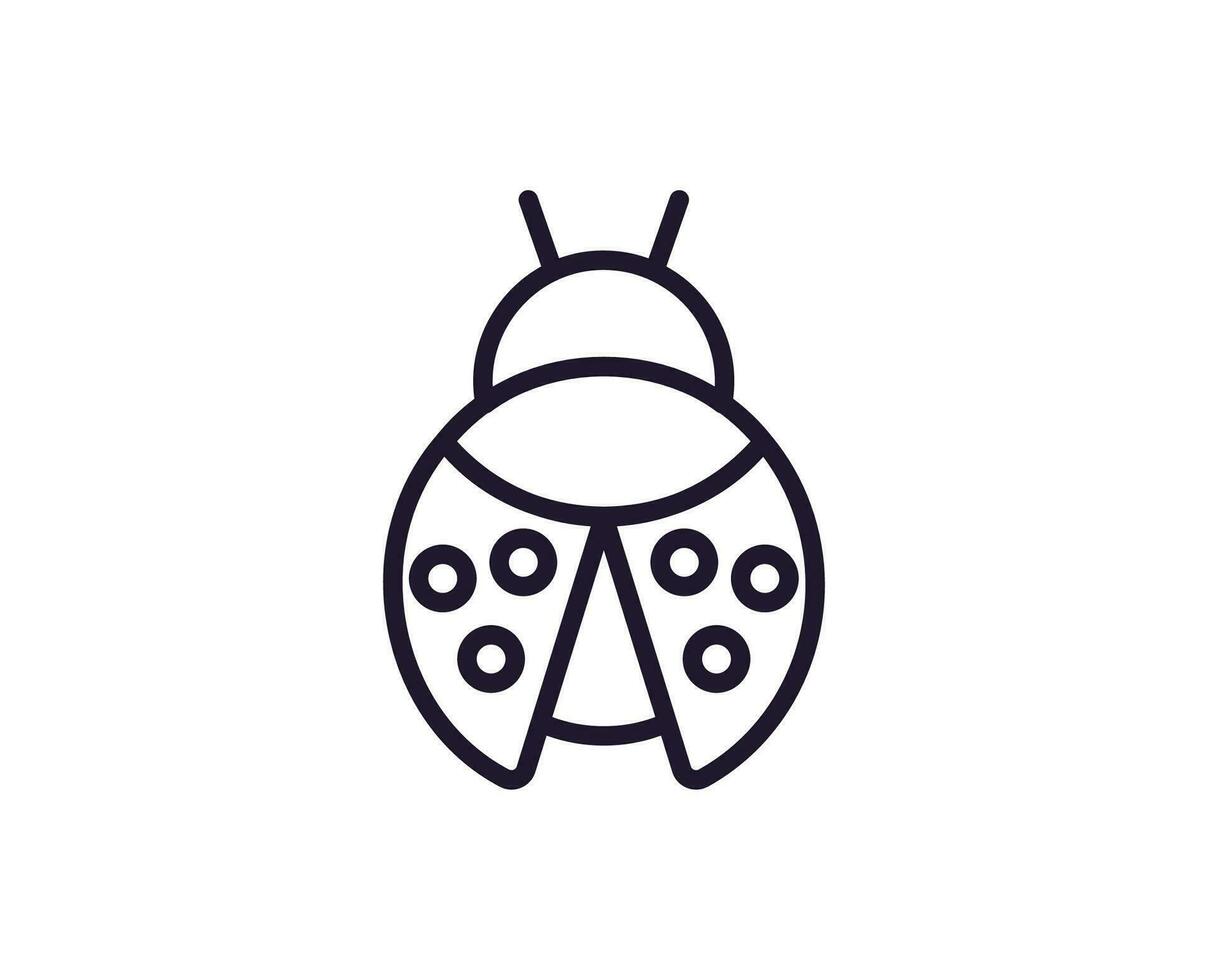 Bug concept. Single premium editable stroke pictogram perfect for logos, mobile apps, online shops and web sites. Vector symbol isolated on white background.