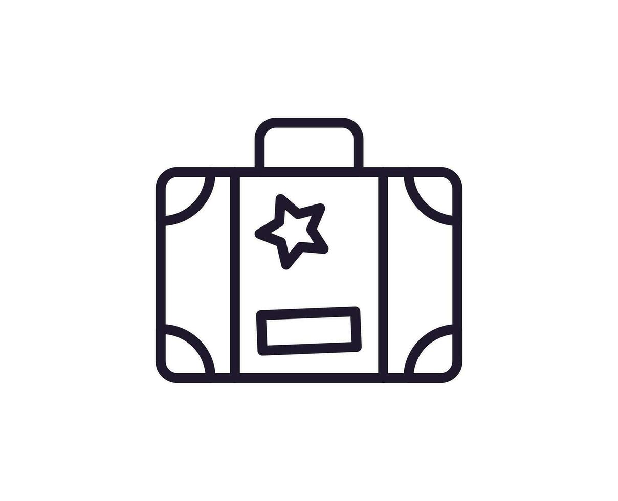 Single line icon of suitcase on isolated white background. High quality editable stroke for mobile apps, web design, websites, online shops etc. vector