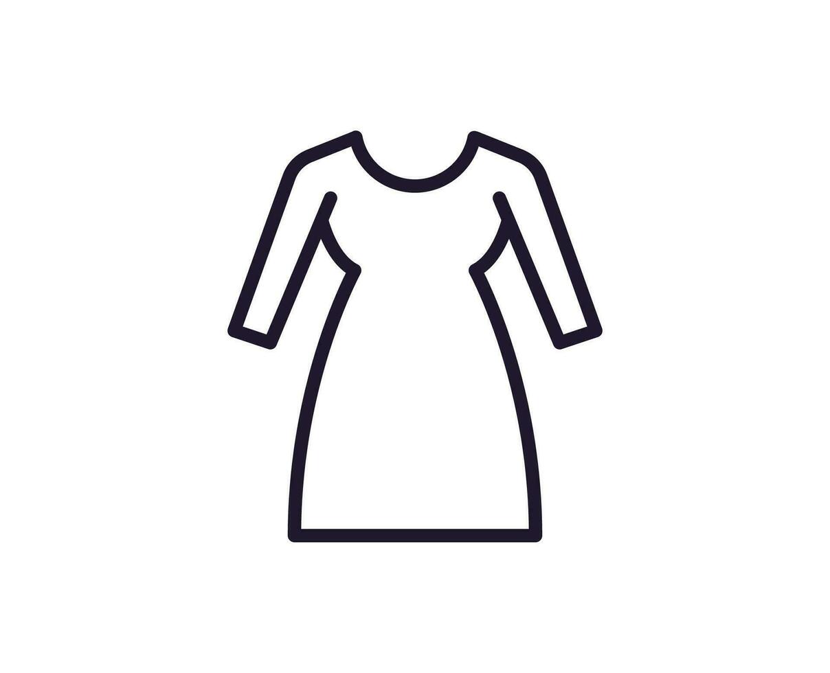 Dress concept. Single premium editable stroke pictogram perfect for logos, mobile apps, online shops and web sites. Vector symbol isolated on white background.