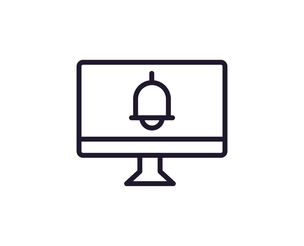 Computer line icon on white background vector