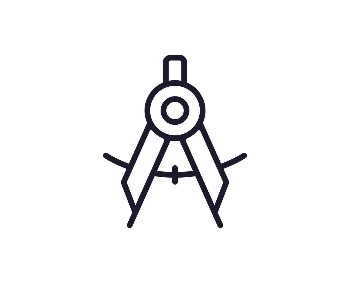Education sign. Vector symbol drawn in trendy line style. Perfect for mobile apps, online shops, stores, adverts, UI. Editable stroke. Line icon of compass