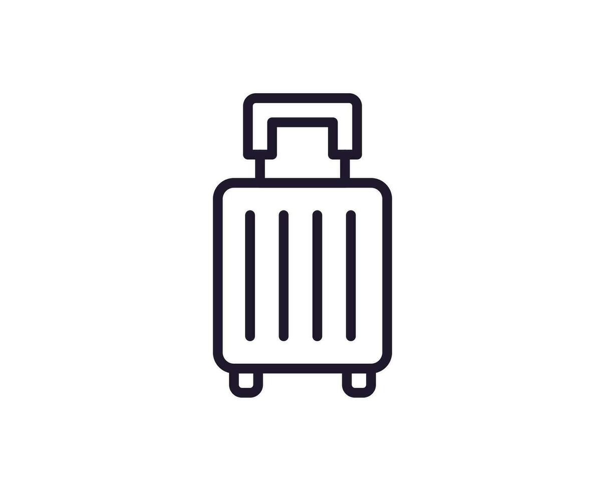Single line icon of suitcase on isolated white background. High quality editable stroke for mobile apps, web design, websites, online shops etc. vector