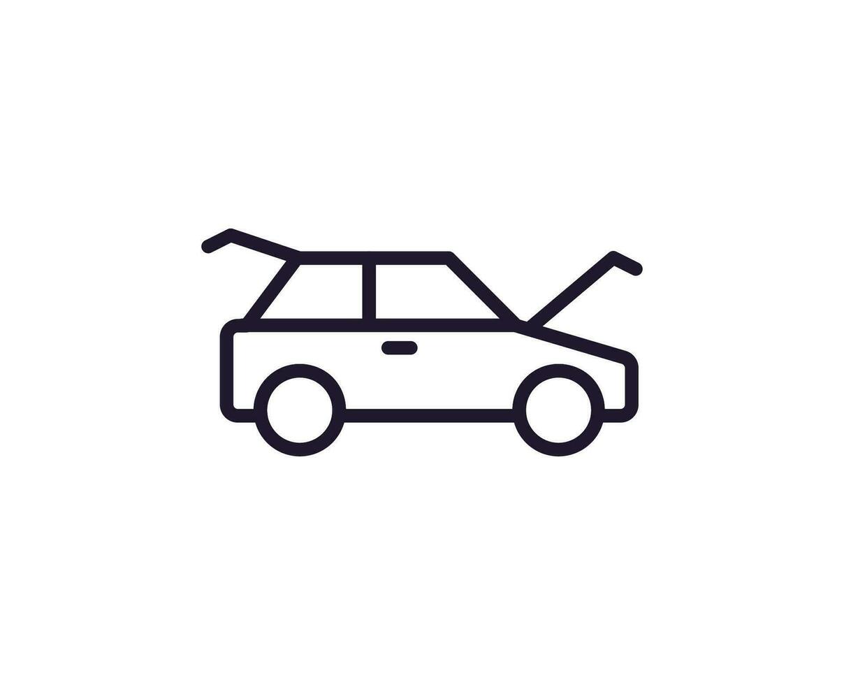 soltero línea icono de coche en aislado blanco antecedentes. alto calidad editable carrera para móvil aplicaciones, web diseño, sitios web, en línea tiendas etc. vector