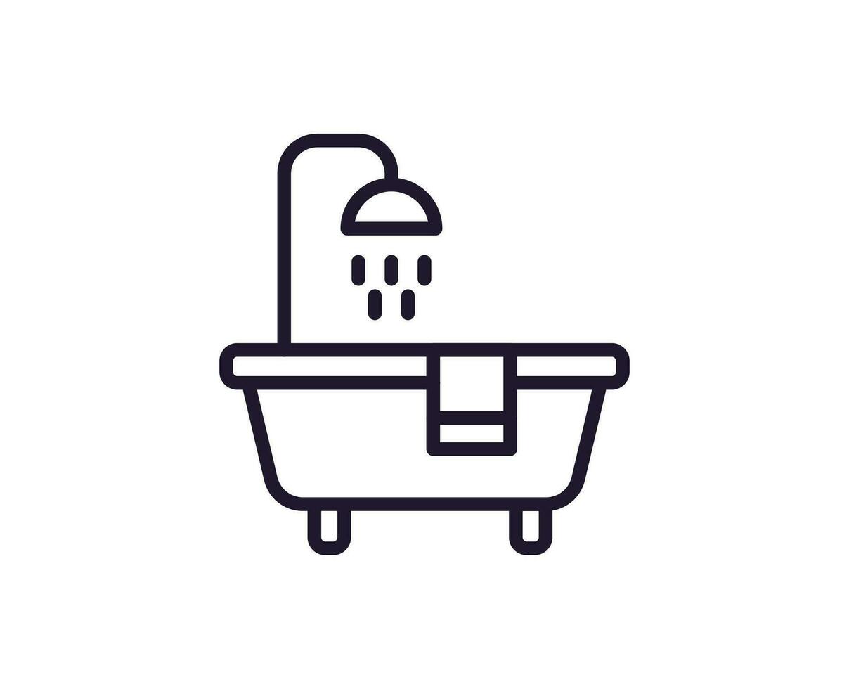 Single line icon of shower on isolated white background. High quality editable stroke for mobile apps, web design, websites, online shops etc. vector