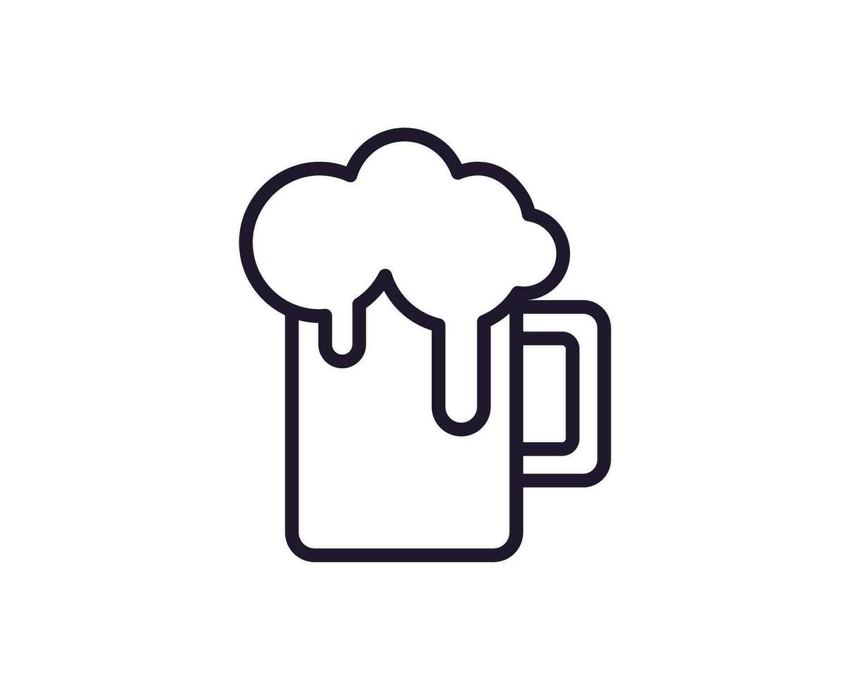 Alcohol line icon on white background vector