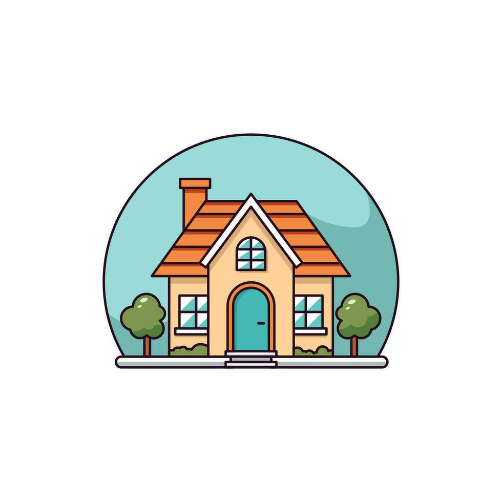 House Flat Illustration. Perfect for different cards, textile, web sites, apps vector