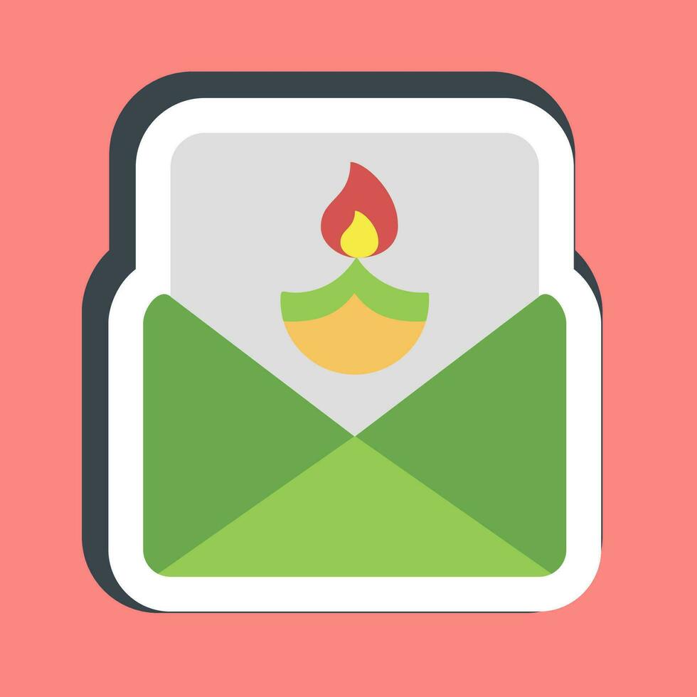 Sticker greeting card. Diwali celebration elements. Good for prints, posters, logo, decoration, infographics, etc. vector