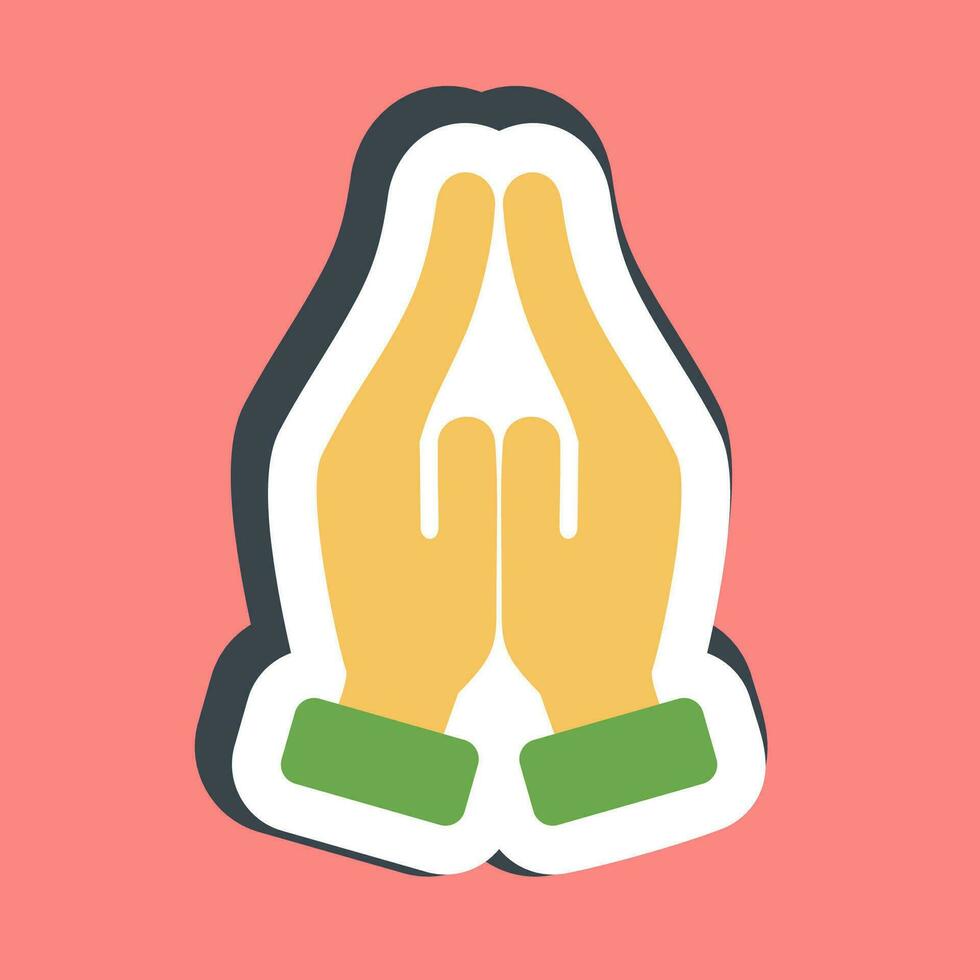 Sticker pray. Diwali celebration elements. Good for prints, posters, logo, decoration, infographics, etc. vector